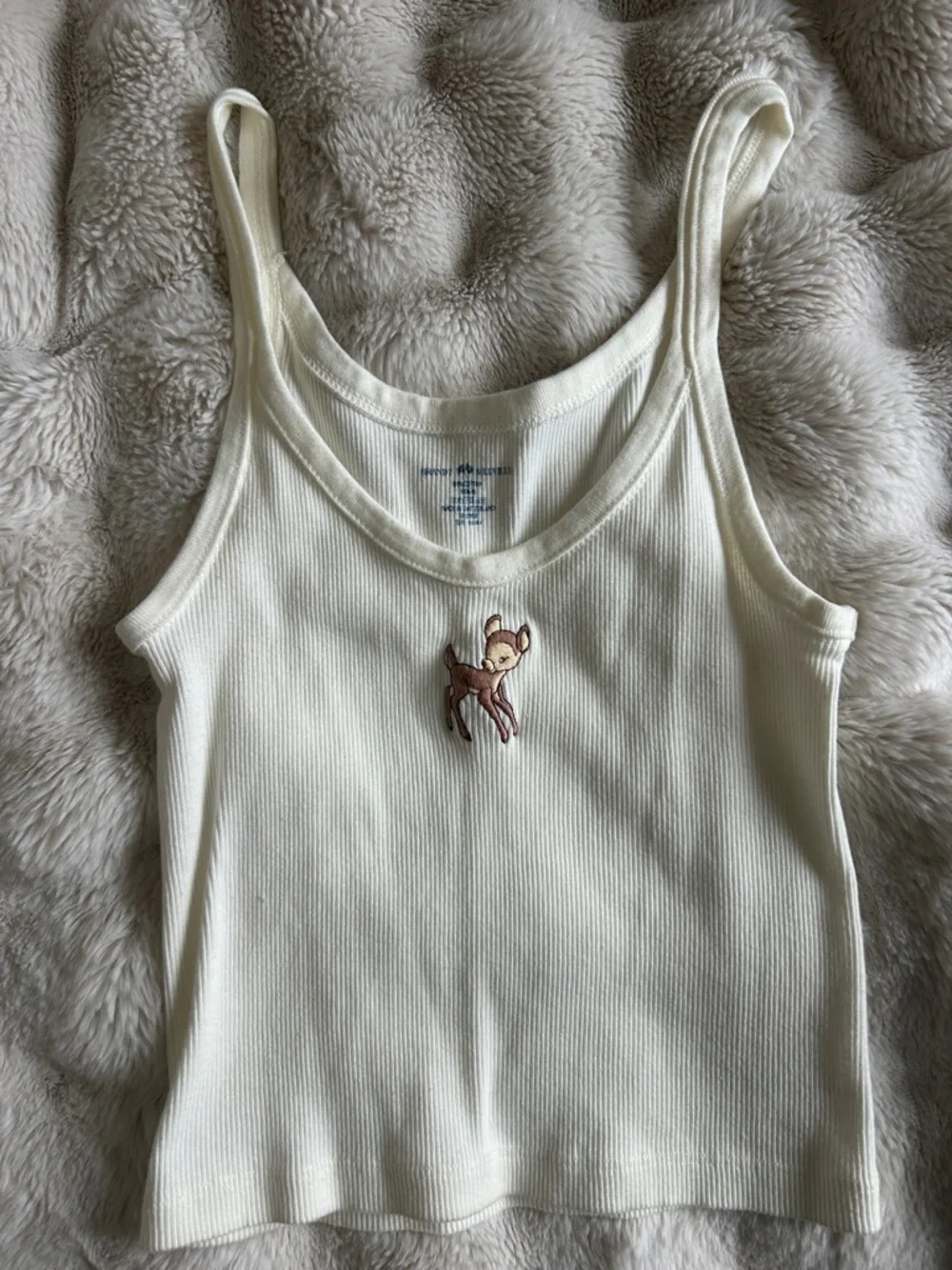 Brandy Melville Ribbed Tank Top with Deer Embroidery - Picture 2 of 4